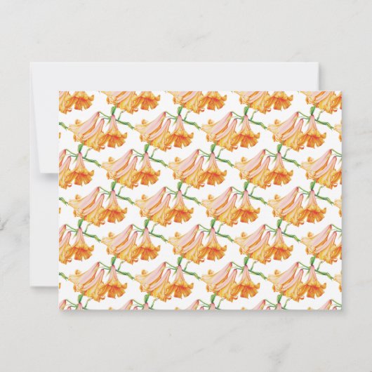 Oranje lelie bloemenkunst bruiloft save the date (Achterkant)