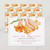 Oranje lelie bloemenkunst bruiloft save the NEW da Save The Date (Voorkant / Achterkant)