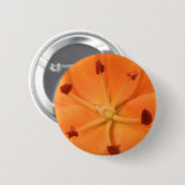 Oranje lelie bloemknop ronde button 5,7 cm (Voorkant /achterkant)