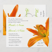 Oranje lelie Huwelijk Kaart (Voorkant / Achterkant)