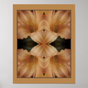 Oranje leliebloem Close Up Mirror Abstract Poster
