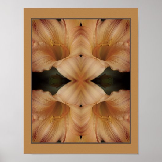 Oranje leliebloem Close Up Mirror Abstract Poster (Voorkant)