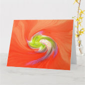Oranje leliebloem met een retro-stijl twist Kaart (Gele Bloem)