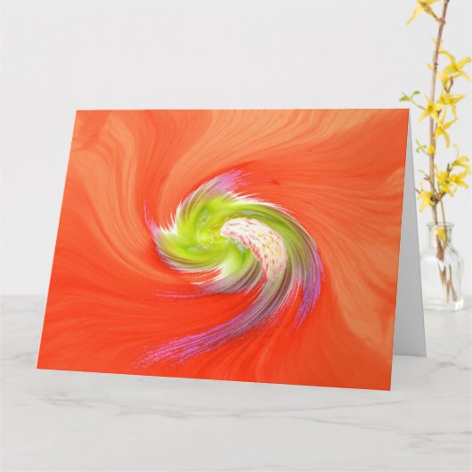 Oranje leliebloem met een retro-stijl twist Kaart (Gele Bloem)