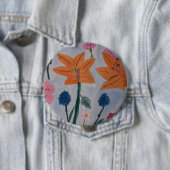 Oranje lelies badge ronde button 4,0 cm (In situ)