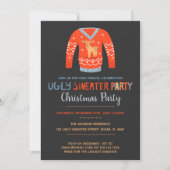 Oranje lelijke trui kerstfeest kaart (Voorkant)