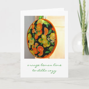 Oranje Lemon Limoen Tortilla Gezellig Wenskaart Kaart