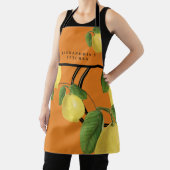 Oranje Lemon Print Pattern | Jouw naam + keuken Schort (Insitu)