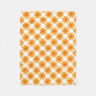 Oranje lentbloemen voor baby shower fleece deken
