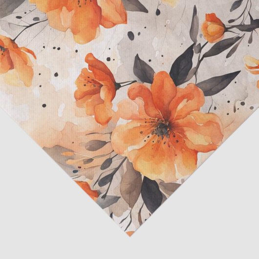 Oranje Lente Bloemen 1 Decoupage Papier (Detail)