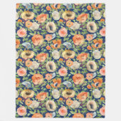 Oranje Lente Bloemen Fleece Deken (Voorkant)