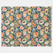 Oranje Lente Bloemen Fleece Deken (Voorkant (Horizontaal))