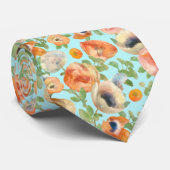 Oranje Lente Bloemen Stropdas (Opgerold)