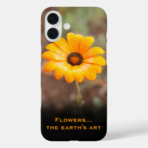 Oranje lente-Flash African Daisy Foto aangepast iPhone 16 Plus Hoesje