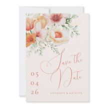 Oranje Lente Zomer Perzik Bloemige Trouwdag