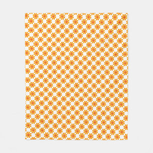 Oranje lentesbloemen voor de decor fleece deken