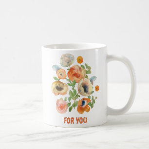 Oranje lentevloerbloemen Bouquet voor jou Koffiemok