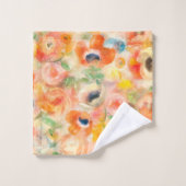 Oranje lentevloeren bad handdoek (Wasdoekje)