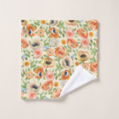Oranje lentevloeren bad handdoek (Wasdoekje)