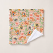 Oranje lentevloeren bad handdoek (Wasdoekje)