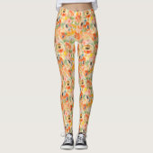 Oranje lentevloeren leggings (Voorkant)