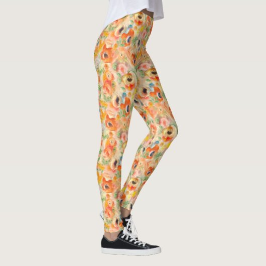 Oranje lentevloeren leggings (Rechts)