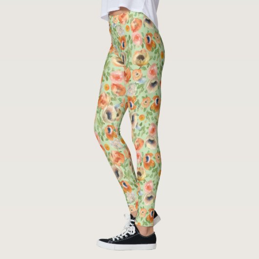 Oranje lentevloeren leggings (Links)