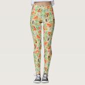 Oranje lentevloeren leggings (Voorkant)