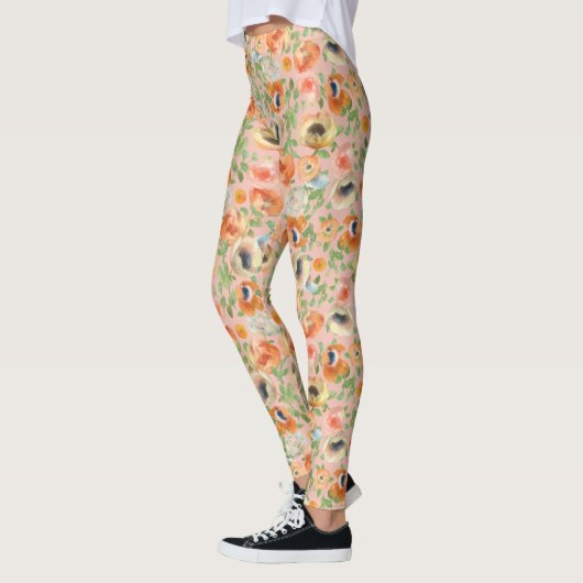 Oranje lentevloeren leggings (Links)