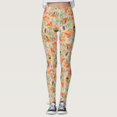 Oranje lentevloeren leggings (Voorkant)