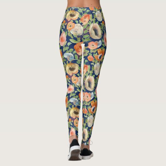 Oranje lentevloeren leggings (Achterkant)