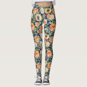 Oranje lentevloeren leggings (Voorkant)