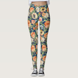 Oranje lentevloeren leggings