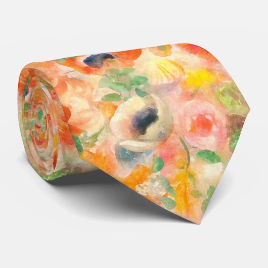 Oranje lentevloeren stropdas (Opgerold)