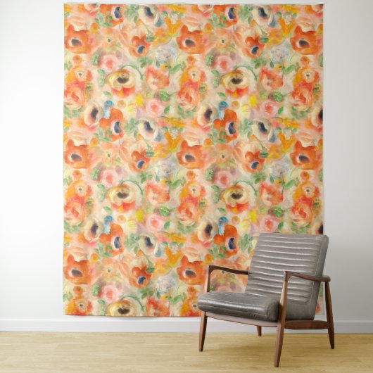 Oranje lentevloeren wandkleed (In situ)