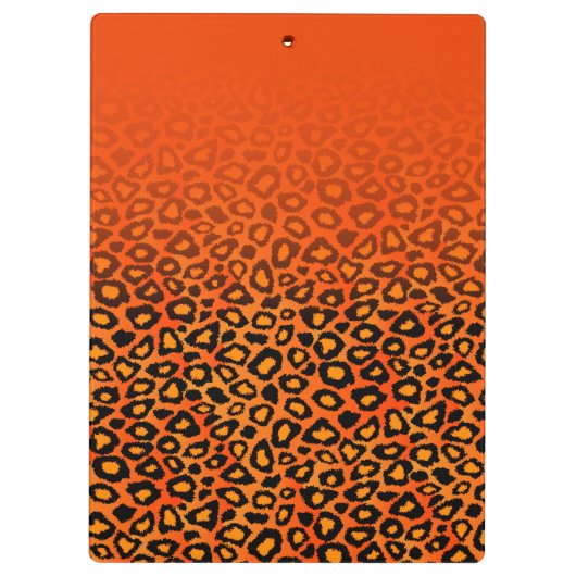 Oranje leopard gradiënt Dierafdrukken met meisje Klembord (Achterkant)
