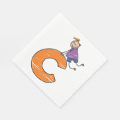 Oranje letter C Servet (Hoek)