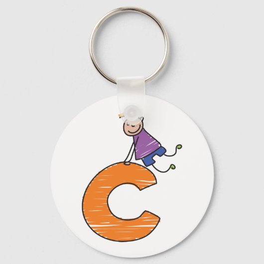 Oranje letter C Sleutelhanger (Voorkant)