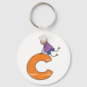 Oranje letter C Sleutelhanger (Achterkant)