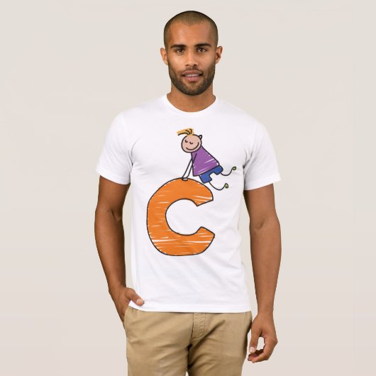 Oranje letter C T-shirt (Voorkant volledig)