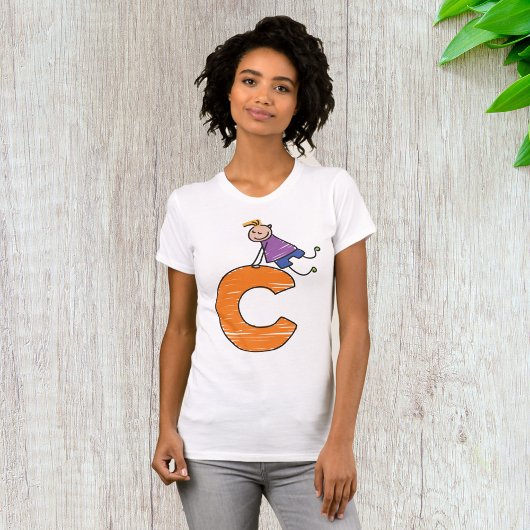 Oranje letter C T-shirt