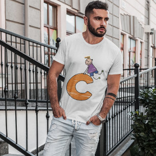 Oranje letter C T-shirt