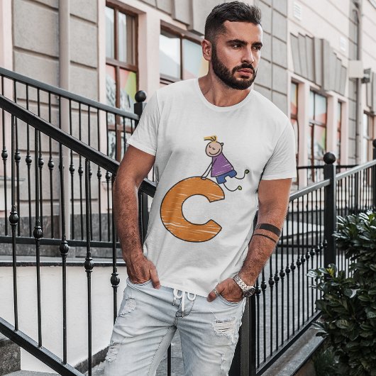 Oranje letter C T-shirt
