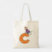 Oranje letter C Tote Bag (Achterkant)