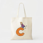 Oranje letter C Tote Bag (Voorkant)