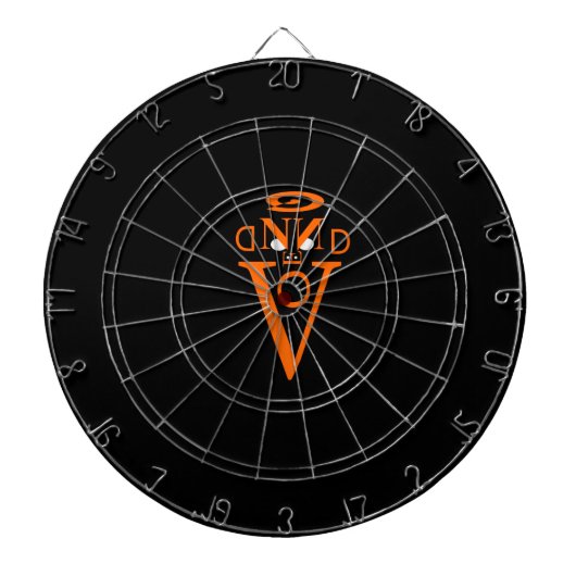 Oranje Letter Face Metal Cage Dartboard Dartbord (Voorkant)