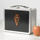 Oranje Letter Gezicht Metaal Lunchbox (In situ)