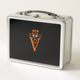 Oranje Letter Gezicht Metaal Lunchbox