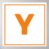 Oranje letter Y Poster (Voorkant)