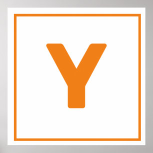 Oranje letter Y Poster